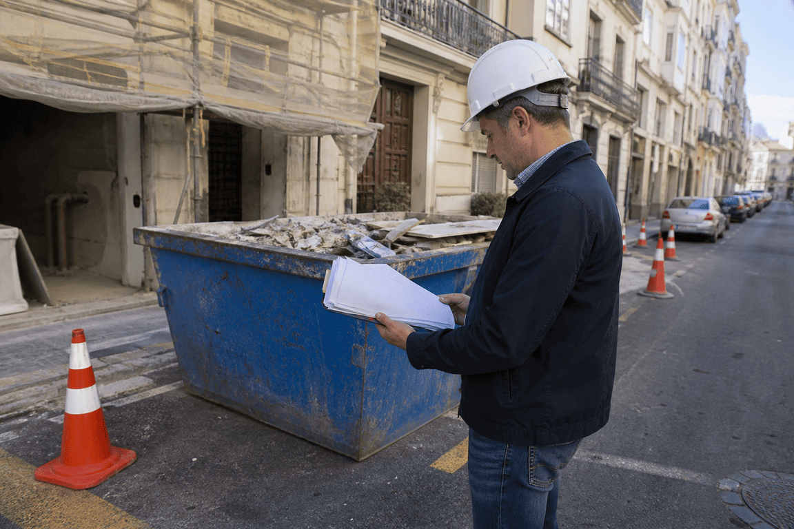 permisos para alquilar un contenedor de obra