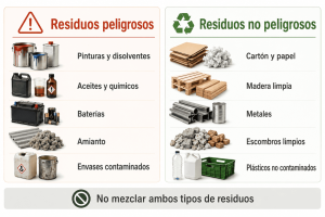 Diferencias entre residuos peligrosos y no peligrosos 