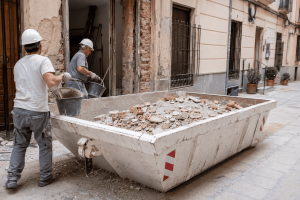 residuos para depositar en contenedores para escombros