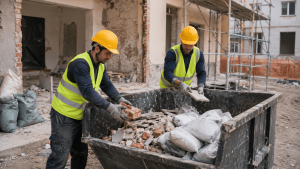 Entorno limpio y protegido con contenedor de residuos