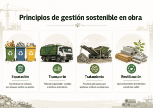 Principios de gestión sostenible en obra