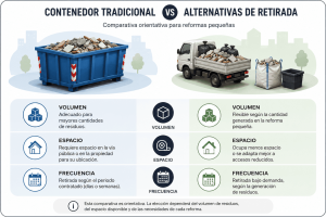 Contenedor tradicional vs alternativas de retirada